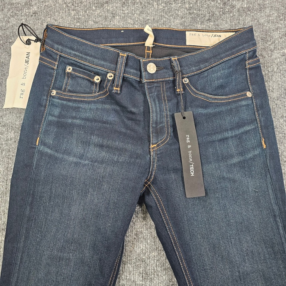 New rag & bone/JEAN Skinny Jeans Women's Size 28 Bedford Dark Indigo Stretch - Picture 11 of 14